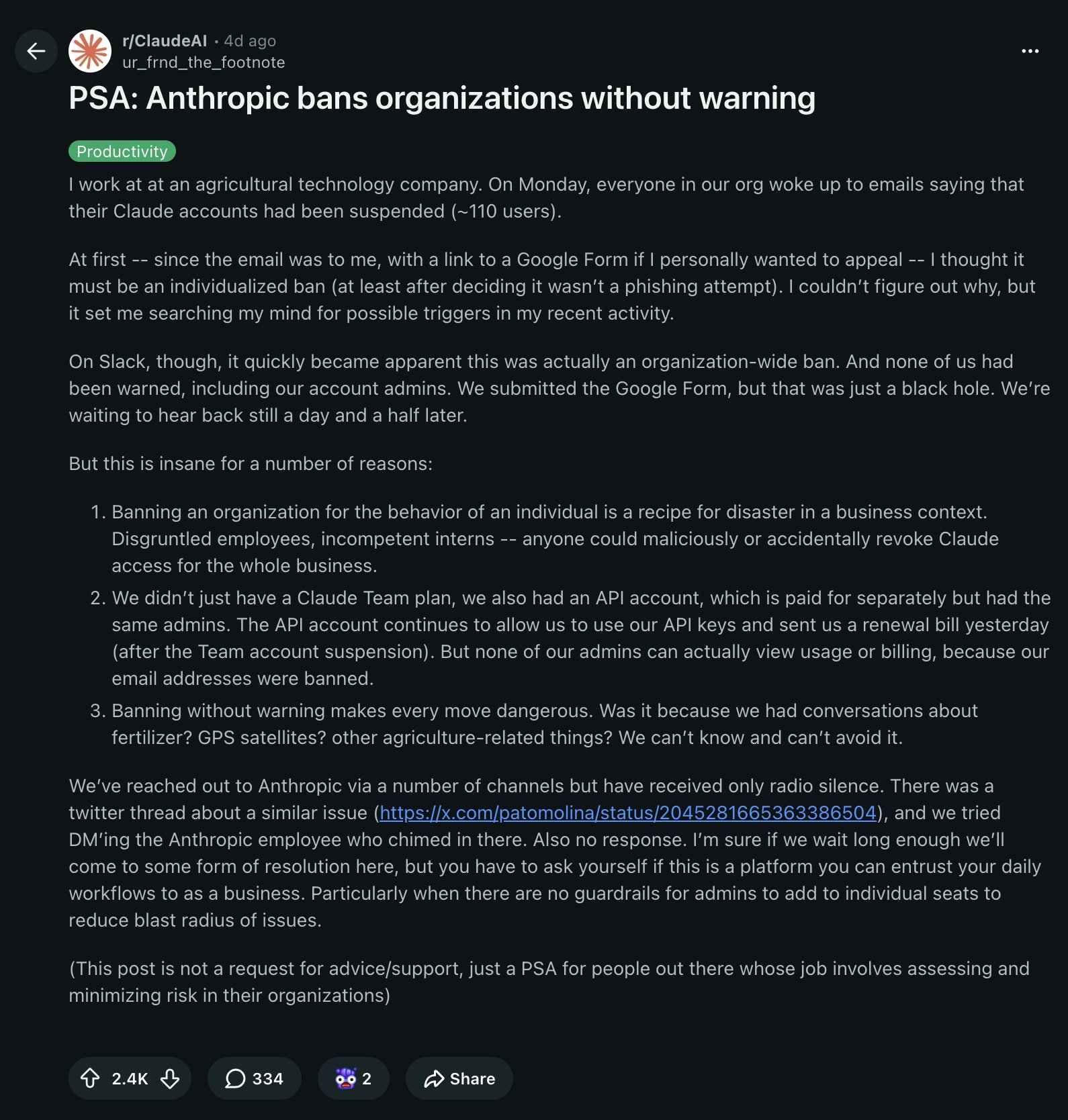Anthropic Blocked an Entire Company from Claude. What It Reveals About Governance, Data, and IP
